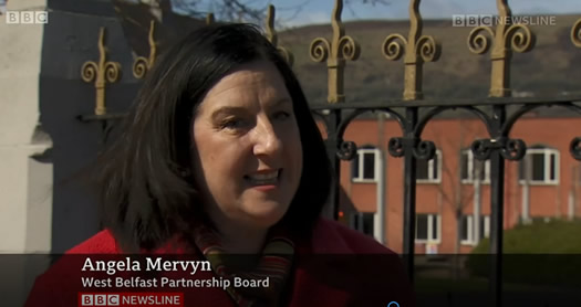 Angela Mervyn - West Belfast Partnership Board, talking about the Virtual Easter School on BBC Newsline