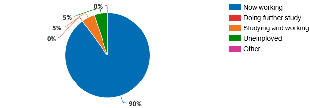 Pie chart of graduate destinations 