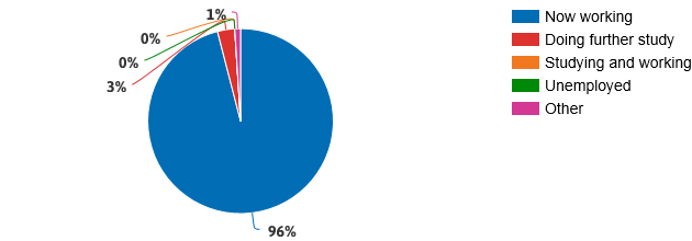 Pie chart of graduate destinations 