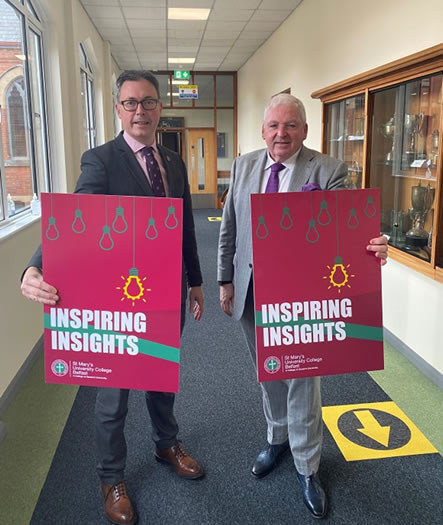 Feargal McCormack (PKF-FPM Managing Partner) pictured with John Brolly (St Mary’s Marketing and Communications Manager)