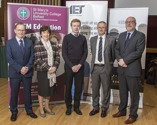 Professor Peter Finn (Principal of St Mary’s), Dr Anne Heaslett (Principal of Stranmillis University College) Dr Kieran McGeown (St Mary’s University College), Dr Michael Ievers (Stranmillis University College)