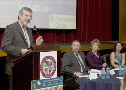 Gerry Adams talking at the Aisling Bursary Awards