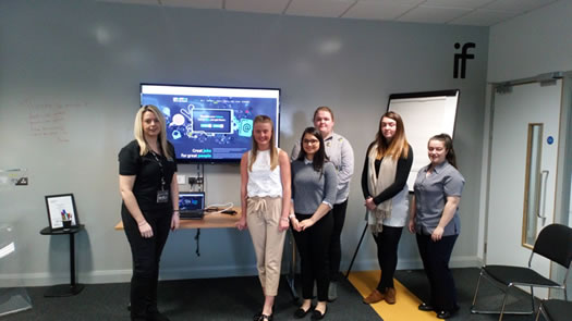 Business Studies students make presentations to representatives from the Innovation Factory