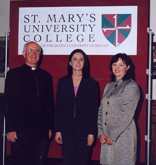 Very Reverend Professor Martin O'Callaghan with St Mary's students