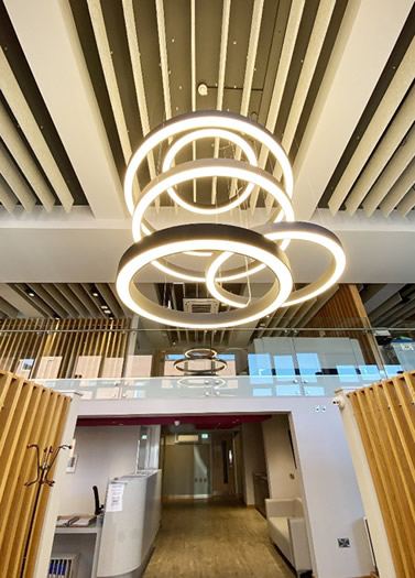 Entrance lighting for the Student Services Centre