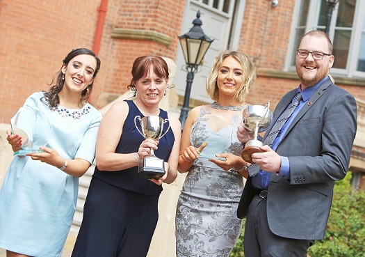 Recipients of special awards at the St Mary’s Commencement Ceremony for Irish-medium Teacher Education.