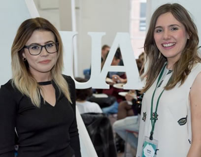 Megan Turner (L), a past winner of the “Best Education Essay in Ireland”, was invited by conference organisers 