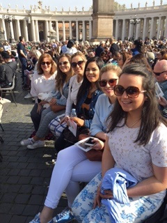 St Mary's students in St Peter's Square