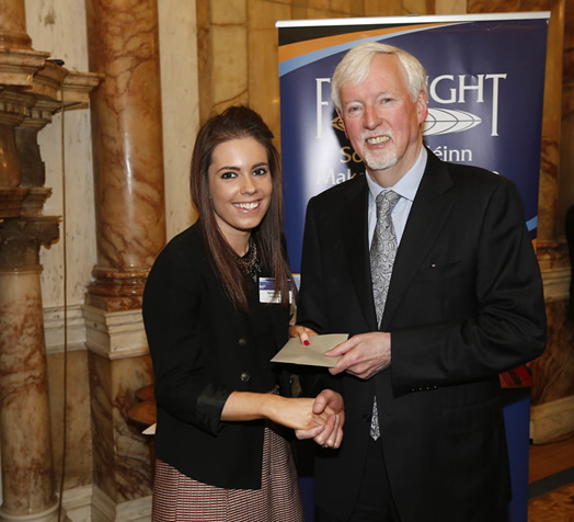 Professor John Hegarty (Chair of the Board for the Fulbright Commission of Ireland) with awardee Ms Niamh Rodgers